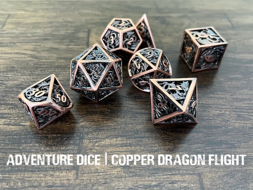 Copper Dragon Flight metal dice set