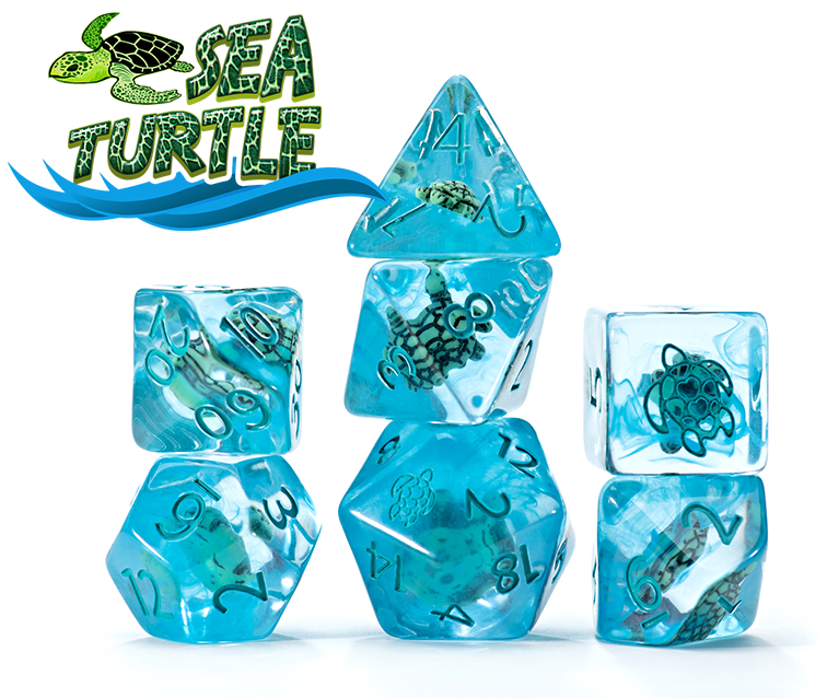 Inclusion Dice: 7Pc Sea Turtle