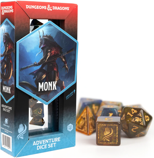 DND Adventure Dice Monk: Blue / Gold