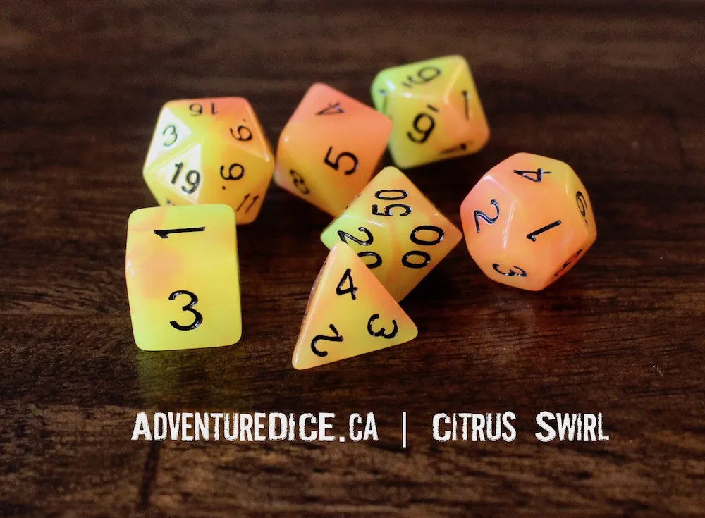 Citrus Swirl Dice Set