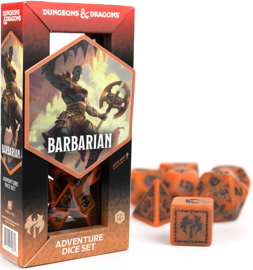 DND Adventure Dice Barbarian: Orange