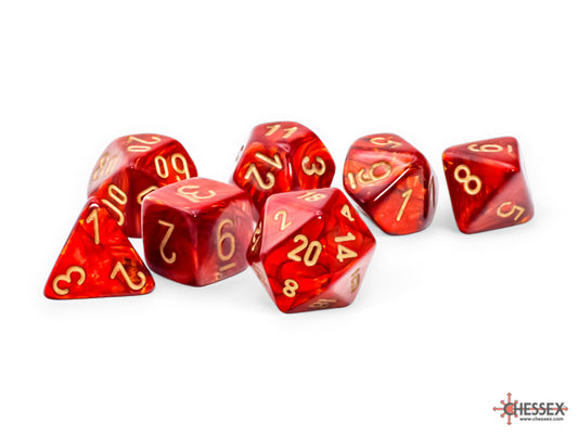 Mega-Hedral 7pc set- Scarab- Scarlet/Gold