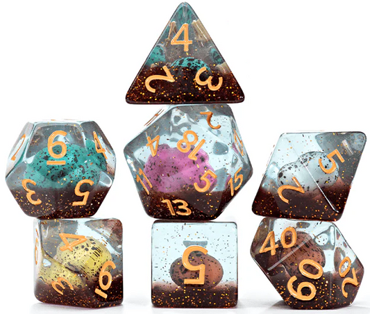 Inclusion Dice: 7Pc Dinosaur Eggs