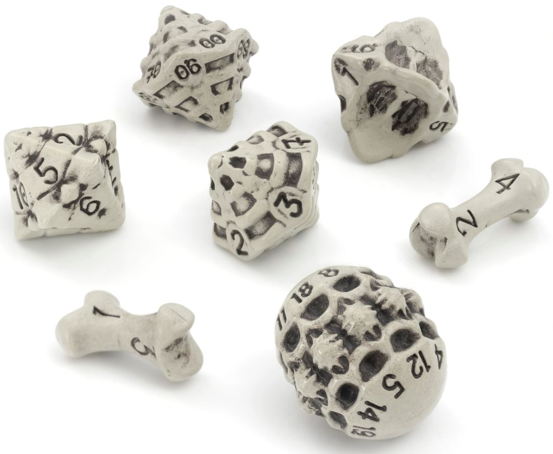 7-Die Set Skull & Bone Cleaned Bone  White