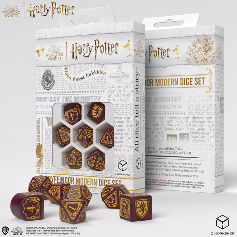 Harry Potter: Gryffindor Modern Dice Set - Red