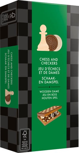 Chess and Checkers Set- Folding Wooden Board