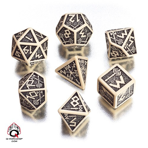 Dwarven Dice Set - Beige/Black