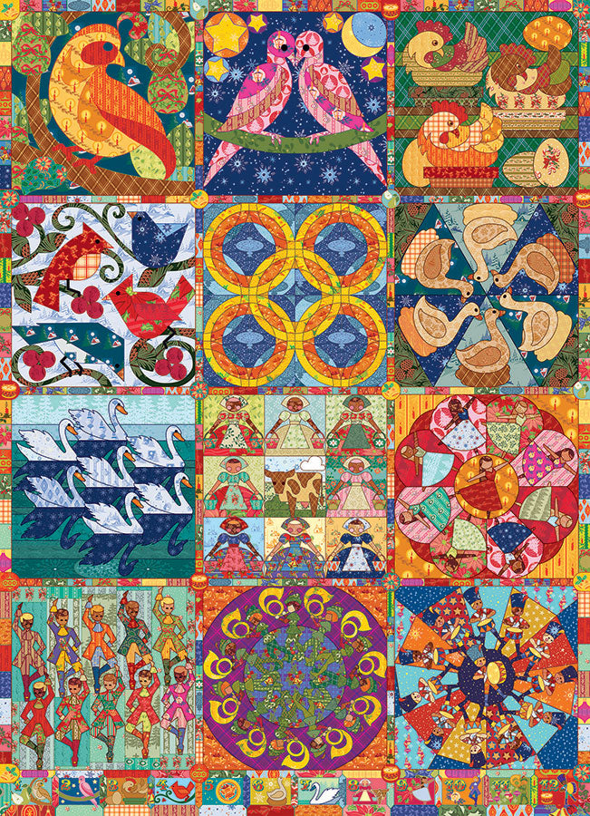 Twelve Days of Christmas Quilts - 1000pc