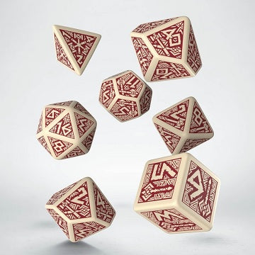 Dwarven Dice Set - Beige/Burgundy