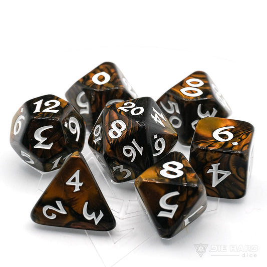 Die Hard Dice: 7pc Elessia Changeling with White