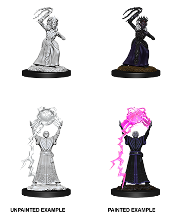 D&D Unpainted Minis: Wave 12: Drow Mage & Drow Priestess