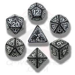 Elvish Dice Set- White/Black