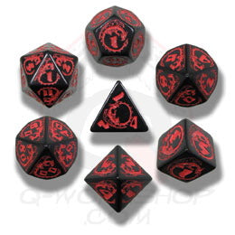 Dragons RPG Dice Set- Black/Red