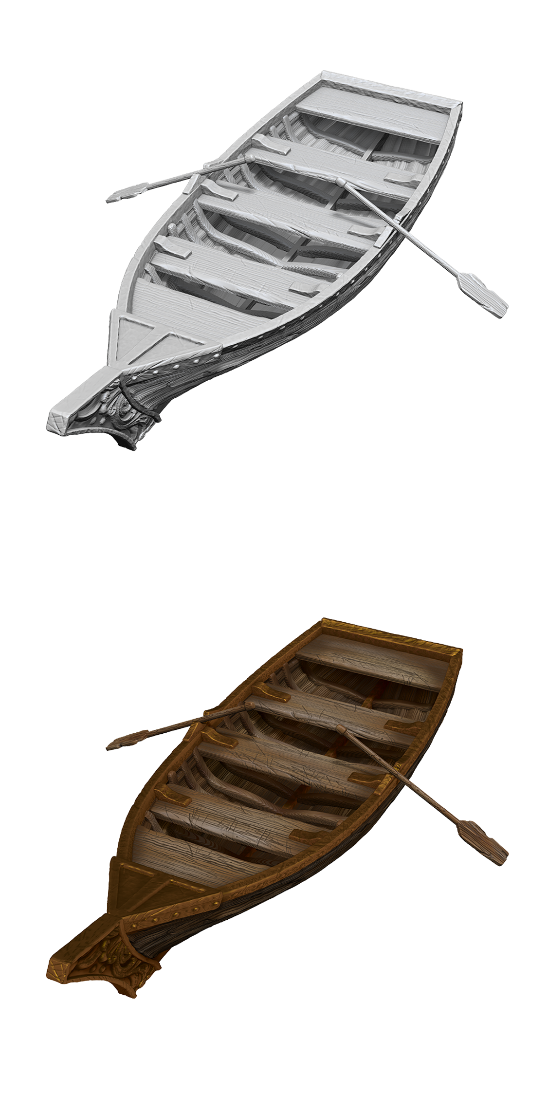 Wizkids Unpainted Minis: Wave 18 Rowboat and Oars