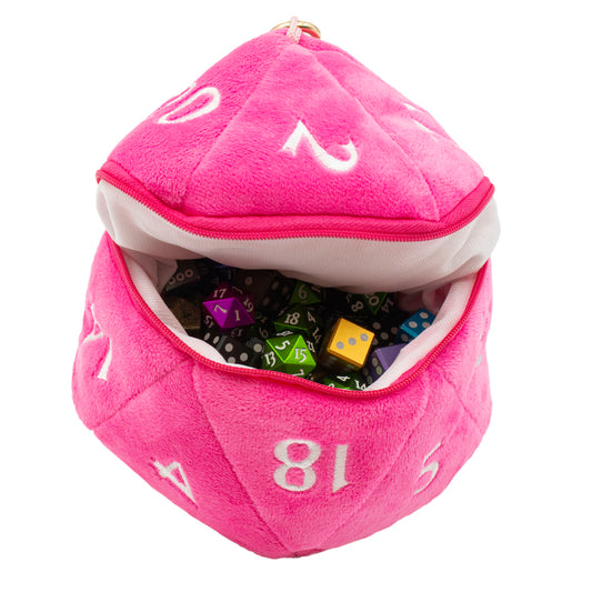 D20 Plush Dice Bag (Pink)