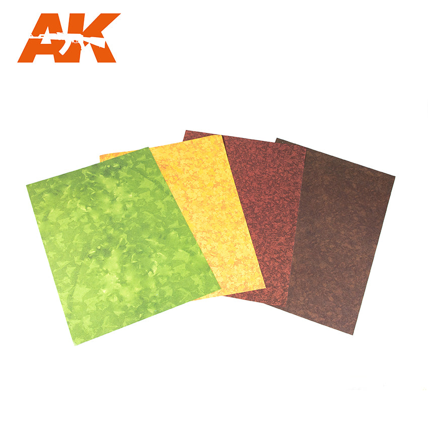 AK Interactive: Leaves Punching Sheet Set (4 pcs, A4 size)