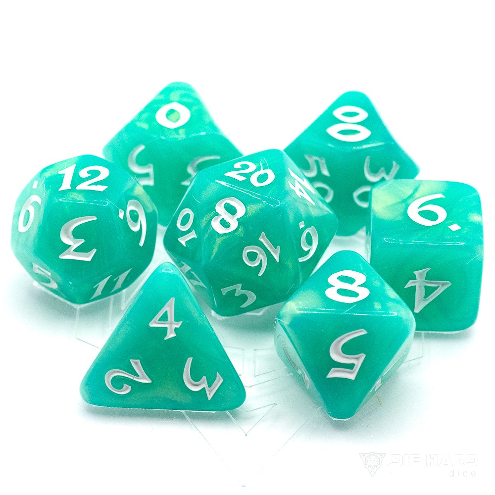 Die Hard Dice: 7pc Elessia Shady Vale with White