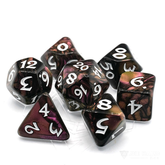 Die Hard Dice: 7pc Elessia with White