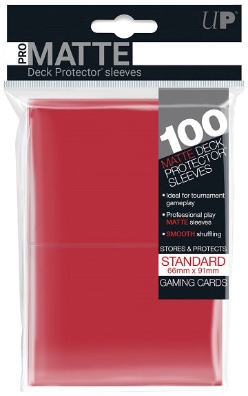 Sleeves: UP D-PRO Matte Red (100ct)